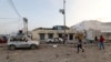 A general view shows the scene of an explosion in Mogadishu, Somalia, Nov. 9, 2018.