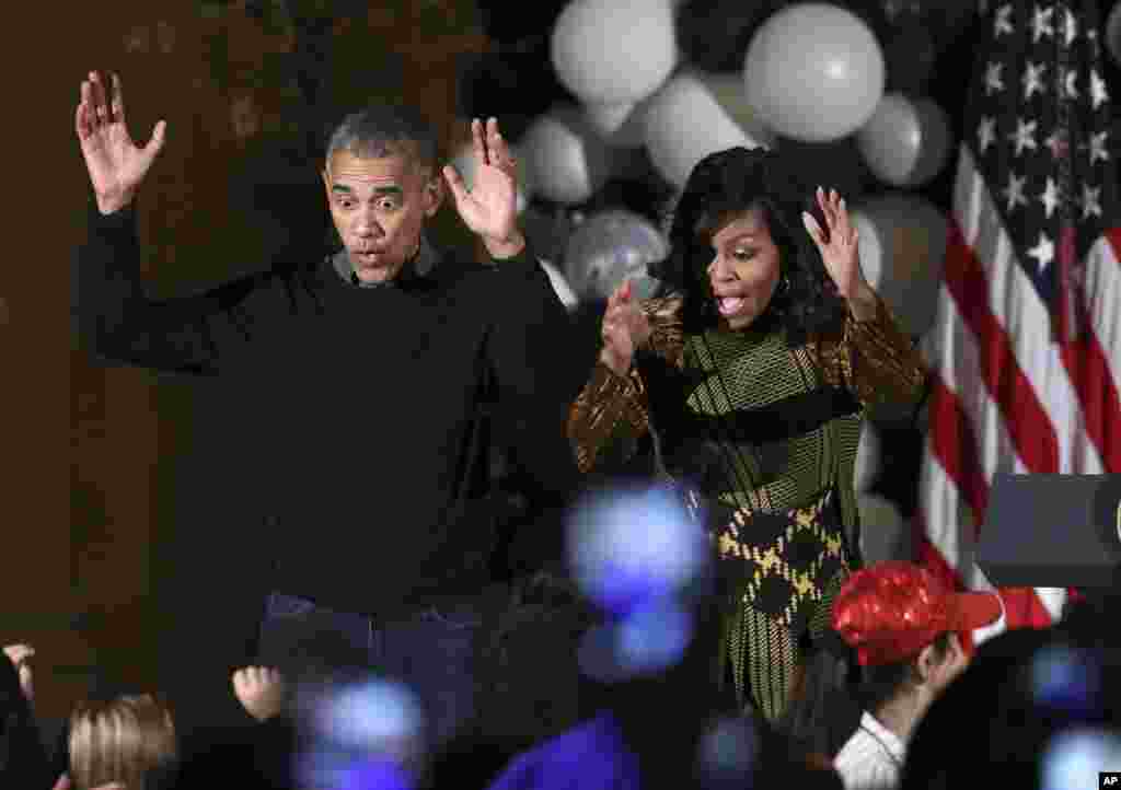 2016年10月31日，白宫庆祝万圣节，奥巴马总统和第一夫人米歇尔&middot;奥巴马（Michaelle Obama）伴着迈克尔&middot;杰克逊（Michael Jackson）的歌曲《惊悚》跳舞，欢迎来自华盛顿地区的儿童和军人家属。