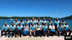 ບັນ​ດາ​ຜູ້​ນຳ​ປະ​ເທດໝູ່​ເກາະ ປາ​ຊີ​ຟິກ ຖ່າຍ​ຮູບ​ຮ່ວມ​ກັນ​ຢູ່ກອງ​ປະ​ຊຸມ ເກາະ​ປາ​ຊີ​ຟິກ, ປະ​ເທດ ທົງ​ກາ, 29, ສິງ​ຫາ 2024.(Photo by TUPOU VAIPULU / AFP)