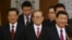 前中共最高领导人江泽民(中) (2014年9月30日资料照片)