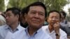 FILE - Kem Sokha, leader of the Cambodia National Rescue Party, arrives to visit fellow party members at the Prey Sar prison on the outskirts of Phnom Penh, Feb. 11, 2016. 