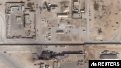 What appears to be new damage at Al Asad air base in Iraq is seen in a satellite picture taken Jan. 8, 2020. 