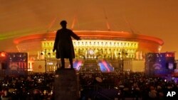 오는 2018년 FIFA 월드컵이 열릴 러시아 상트페테르부르크의 축구경기장.