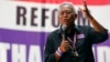 Protest leader Suthep Thaugsuban addresses anti-government protesters in their encampment in central Bangkok, Feb. 25, 2014.