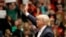Republican presidential candidate, Donald Trump waves to the crowd during a rally at Radford University in Radford, Virginia, Feb. 29, 2016.