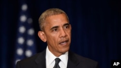 2016年7月8日奥巴马总统在波兰华沙针对达拉斯发生枪杀警察案发表讲话。
