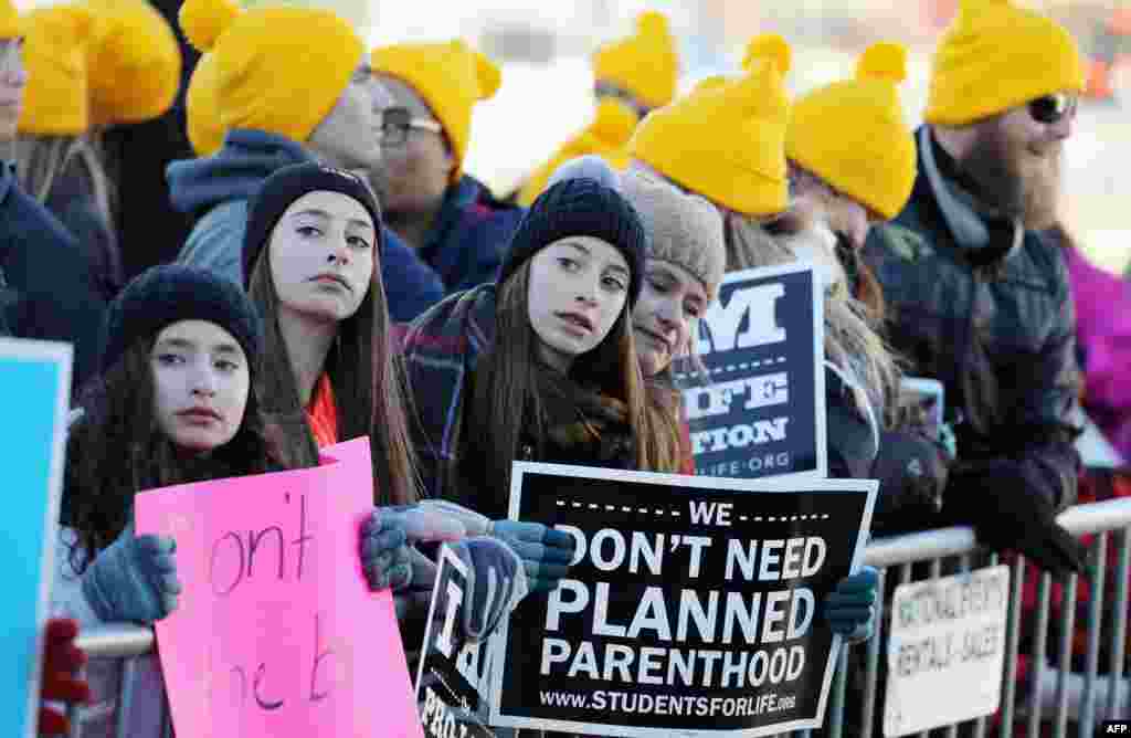 Pro-life supporters gather at the Washington Monument to hear Vice President Mike Pence speak at the March for Life rally, Jan. 27, 2017, in Washington, D.C.