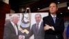 Rep. Adam Schiff, D-Calif., ranking member of the House Intelligence Committee stands next to a photograph of President Donald Trump and Russian Foreign Minister Sergey Lavrov, during a news conference on Capitol Hill in Washington, May 17, 2017.
