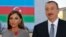FILE - Azerbaijan's President Ilham Aliev (R) and first lady Mehriban Aliyeva pose after she was awarded with the Legion d'Honneur medal in Baku.