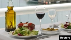 Food on a table at a restaurant at the port of El Masnou, near Barcelona, (undated file photo).