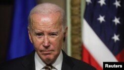 美国总统拜登2023年12月12日在白宫的记者会上公开批评以色列总理内塔尼亚胡。