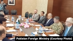 U.S. special representative for Afghanistan reconciliation, Zalmay Khalilzad, holding delegation-level talks at Pakistan's Foreign Ministry, June 2, 2019. 