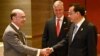U.S. Secretary of Commerce Wilbur Ross shakes hands with China's Premier Li Keqiang, as U.S. National Security advisor Robert O'Brien watches, as they attend a bilateral meeting on the sidelines of the 35th Association of Southeast Asian Nations …