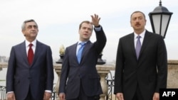 Президенты Армении, России и Азербайджана в Казани