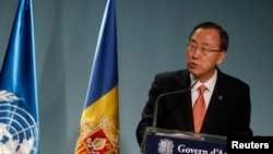 联合国秘书长潘基文4月2日在安多拉记者会上发表讲话