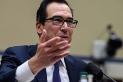 FILE - Treasury Secretary Steven Mnuchin testifies on Capitol Hill in Washington, Sept. 1, 2020.