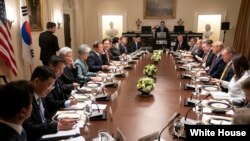 11일 워싱턴 백악관에서 미-한 확대정상회담이 열렸다.