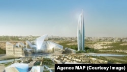 Une maquette de la "Tour Mohammed VI", Rabat, Maroc, 2 novembre 2018. (Facebook/Agence MAP)
