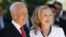 Israel's President Shimon Peres stands with U.S. Secretary of State Hillary Clinton before their meeting in Jerusalem, July 16, 2012