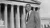 FILE - This Aug. 22, 1958 file photo shows Thurgood Marshall outside the Supreme Court in Washington.