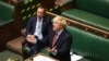 Britain's Prime Minister Boris Johnson attends Prime Minister's Questions (PMQs) in the House of Commons in central London, May 20, 2020, in this handout photograph released by the UK Parliament.