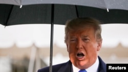 Pirezidaanti Tiraampi walgahii NATO irratti hirmaachuf gara Landan imalan, Muddee 2, 2019. 