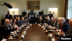 دیدار دونالد ترامپ رئیس جمهوری ایالات متحده و حیدر العبادی نخست وزیر عراق در کاخ سفید - ۲۰ مارس ۲۰۱۷ 